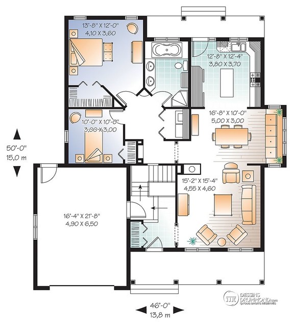 Small Affordable Traditional Bungalow No 3239 By Drummond House Plans Traditional Floor