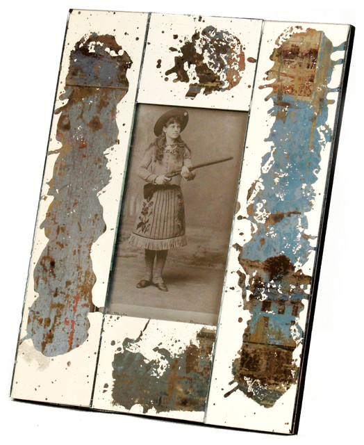 Specchio Vintage Wood Rustic Hand Painted Picture Frame- Aqua 