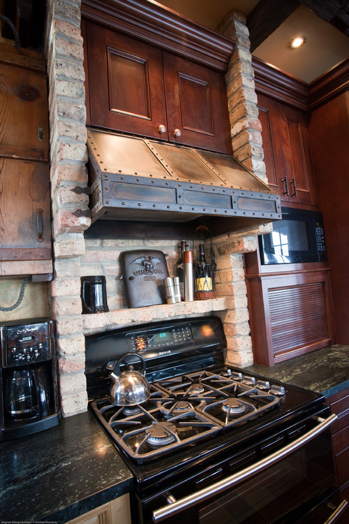 storybook lake house kitchen stove
