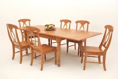 Casual Home Solid Wood 7 Piece 66 96 Inch Dining Table Set