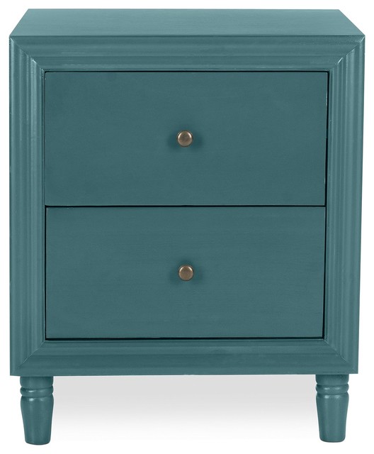 Tilly Nightstand, Dark Teal Contemporary Nightstands And Bedside
