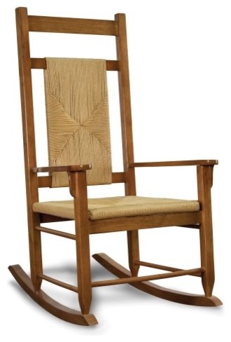 Tortuga Outdoor Traditional Wooden Rocking Chairs - Woven Oak ...