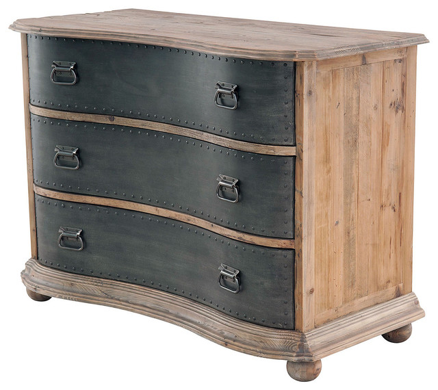 Bowfront 3 Drawer Chest with Metal Drawers traditionalclosetstorage