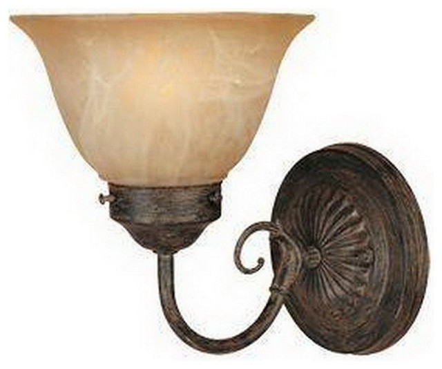 Warm Mahogany And Tea Stained Alabaster Glass Wall Sconce - Traditional - Wall Sconces - by ...