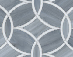 Beau Monde Glass, Polly, Absolute White and Pearl contemporary-tile