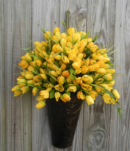 Spring Wreath Alternative, Yellow Tulip by Forevermore ...