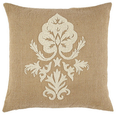  Crewel Damask Pillow Cover with Insert 20 inch traditional-pillows