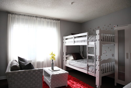 غرفة نوم اطفال باللون الرمادي بتصميم خيالي