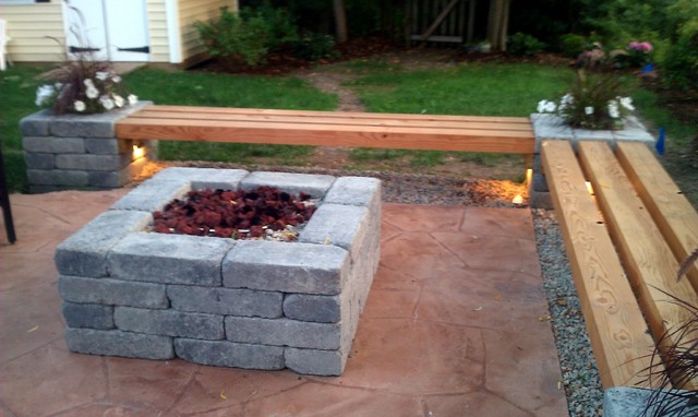 landscape supply Outdoor Fire Pit Benches | 640 x 382
