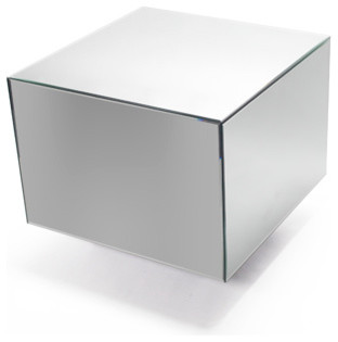 Large Low Mirrored Cube Table modern-side-tables-and-end-tables