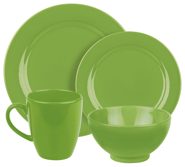 Fun Factory Place Setting, Green Apple, 4 Piece Traditional