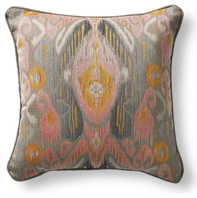 Fareast Gray Outdoor Pillow - Traditional - Outdoor Pillows - by FRONTGATE