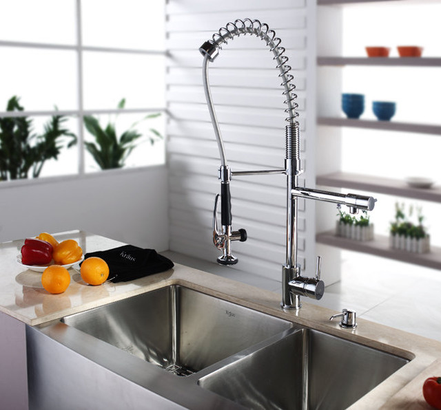 Kraus KPF-1602 Commercial Style Pre-Rinse Kitchen Faucet with Pot ...