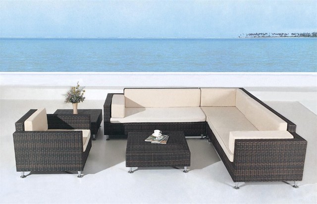 Avrim Patio Sectional Sofa Set - tropical - patio furniture and ...