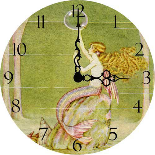 Mermaid Wall Clock Modern Wall Clocks by Rosenberry Rooms