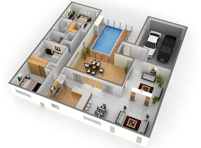 3D floor plans - Floor Plan - brisbane - by Budde Design