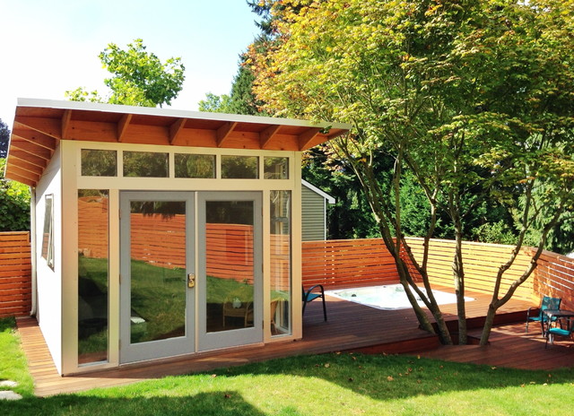 10x12 Studio Shed backyard studio (DIY Interior) - Modern ...