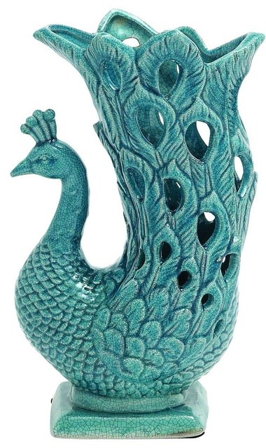 Beautifully Styled Ceramic Peacock Vase Modern Vases 5936