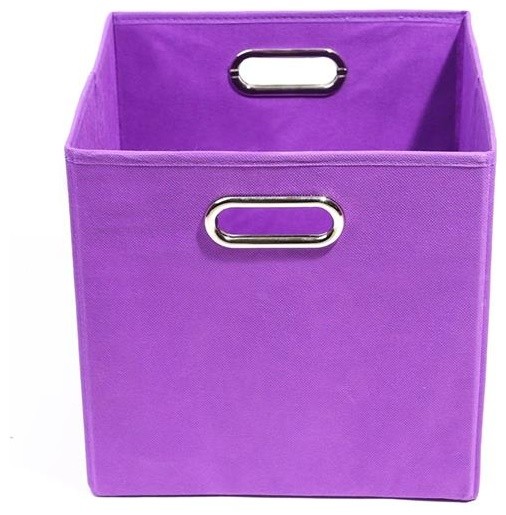 Color Pop Solid Purple Folding Storage Bin Modern Storage Bins And