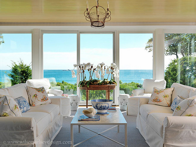 Ocean View Sun Room - Tropical - Family Room - boston - by ...