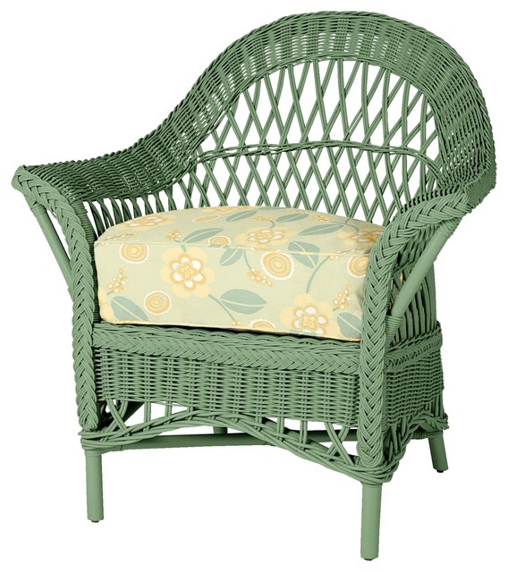 Comfy Wicker Chair - Traditional - Outdoor Lounge Chairs - by Maine Cottage