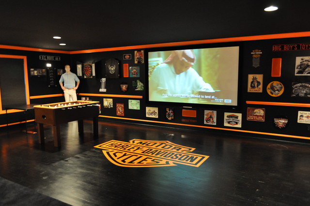 Harley Davidson Themed Theater Contemporary Home Theater Wilmington