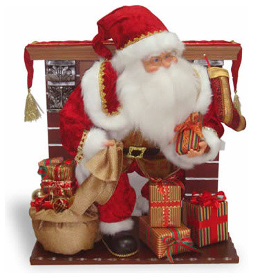 28 in fireplace with animated santa christmas decoration 28 in fireplace with animated santa christmas decoration