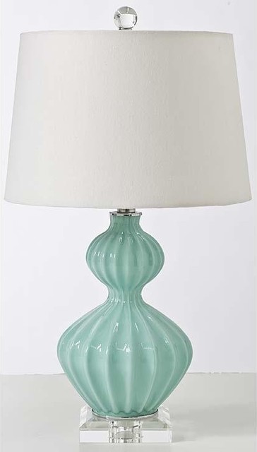 Regina Andrew Aqua Glass Ripple Table Lamp Traditional Table Lamps By Candelabra 4835