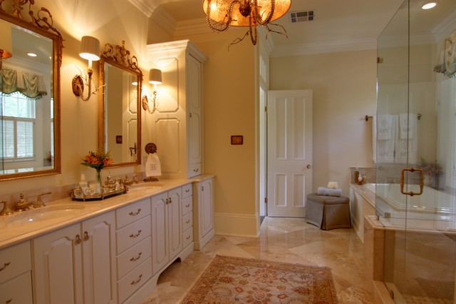 Elegant Master Bathroom with Custom Cabinetry & Lighting ...