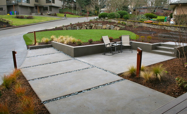 Contemporary front yard makeover - contemporary - landscape ...