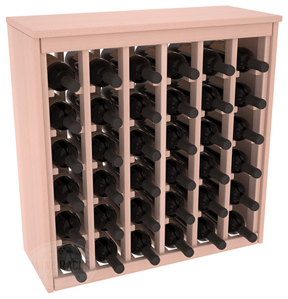 36 Bottle Deluxe Wine Rack in Redwood with White Wash Stain + Satin