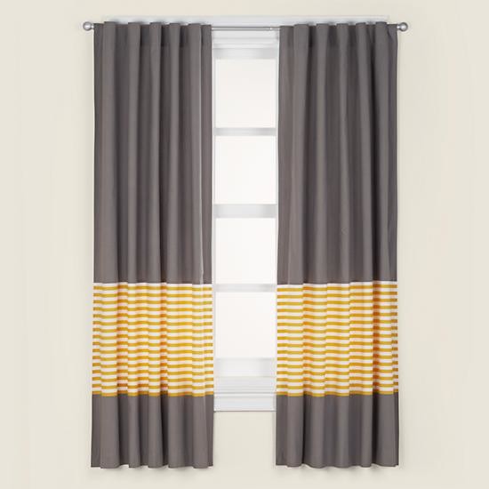 How To Make Swag Curtains Yellow and Grey Striped Curtains