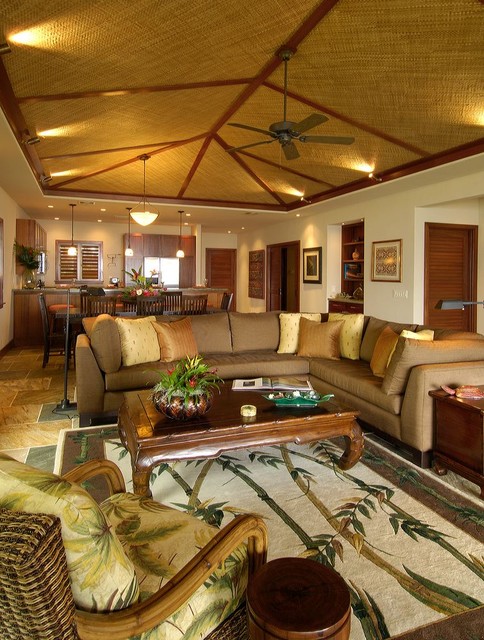 Modern Hawaii Beach Cottage - Tropical - Living Room ...