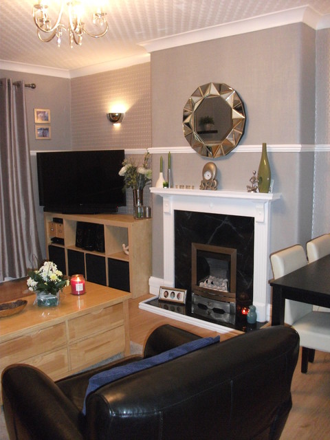 gray living room traditional-living-room
