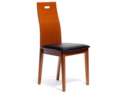 Haline Dining Chair, Cherry, Set of 2 modern dining chairs and benches