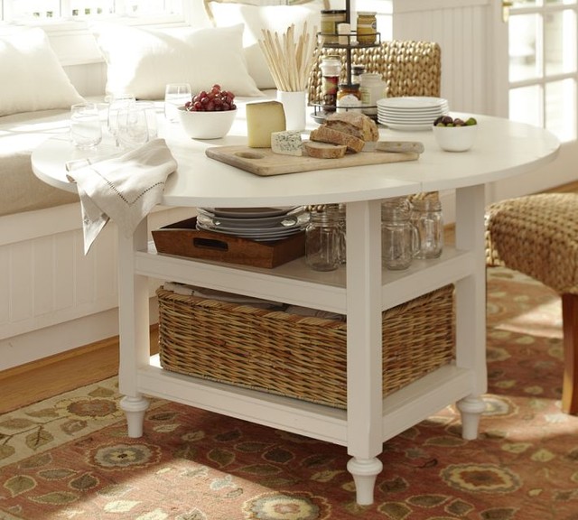 Pottery Barn Shayne DropLeaf Kitchen Table in antique white