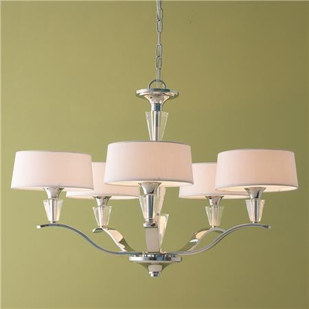 Crystal and Chrome Shade Chandelier  Medium  Shades of Light  Lamp 