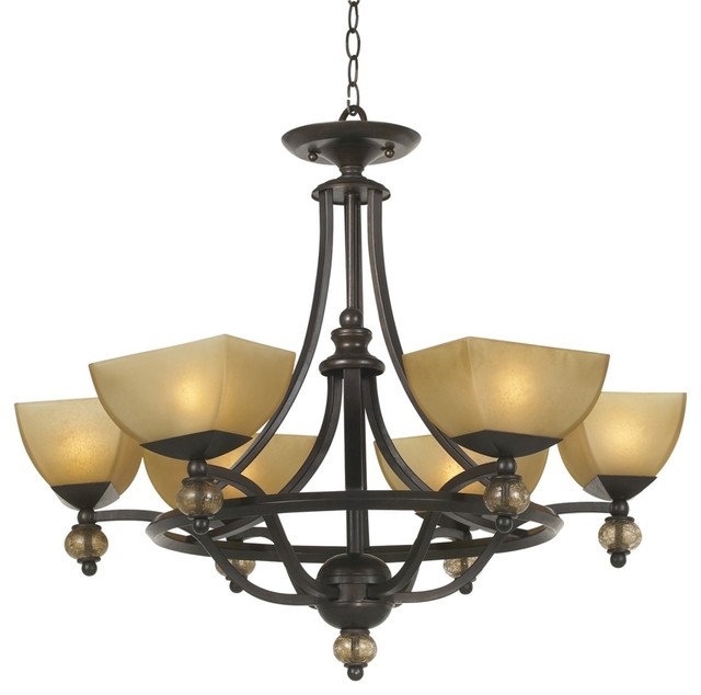 Arts and Crafts Mission Possini Morocco Collection Six Light Round