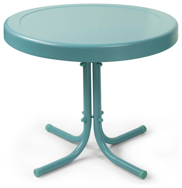 Crosley Furniture Retro Round Metal 20x20 Side Table in ...