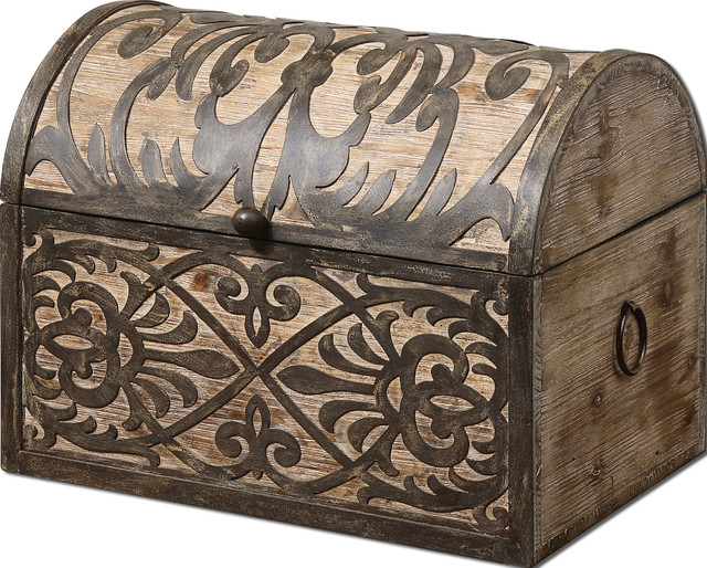 Abelardo Rustic Wooden Box Mediterranean Decorative Boxes By