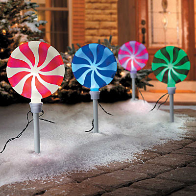 peppermint christmas pathway lights set of 4 peppermint christmas pathway lights set of 4