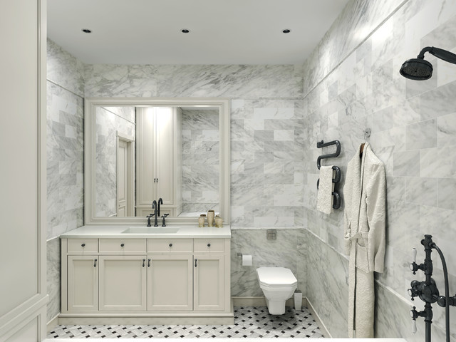 Carrara Marble Tile White Bathroom Design Ideas Modern Bathroom new york by All Marble Tiles