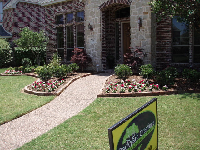 Frisco front yard landscaping - Traditional - Landscape 