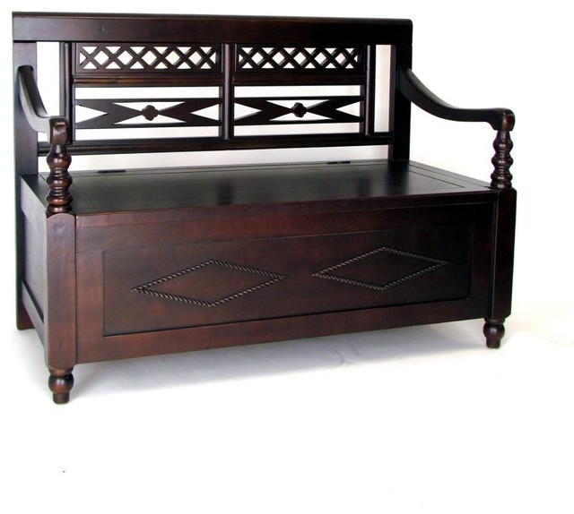 ... Country Storage Bench - Modern - Bedroom Benches - by Hayneedle