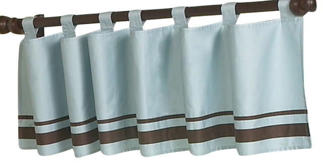 Hotel Blue & Brown Valance - contemporary - curtains - by Tiny Totties