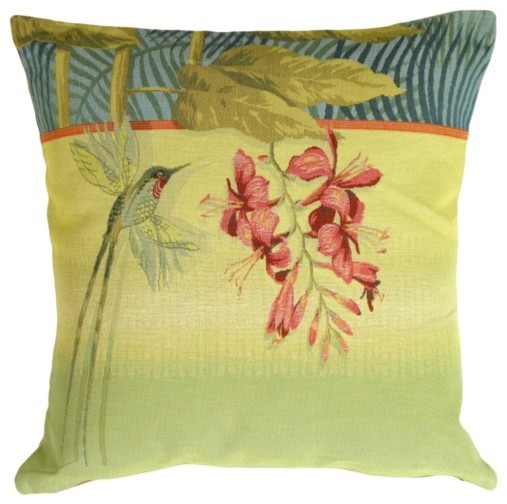 Long-Tailed Humming Bird Pillow - Tropical - Pillows - by Pillow Decor Ltd.