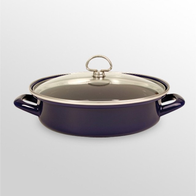 Chantal Enamel on Steel 11 in. Saute Pan with Lid Modern Cookware