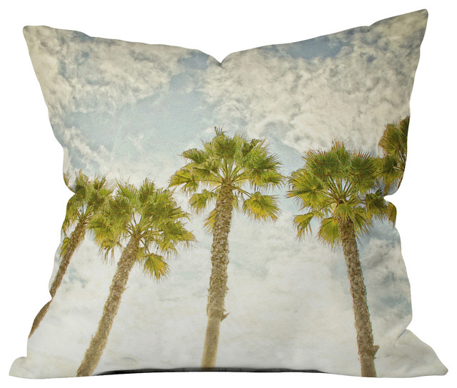 Shannon Clark Palm Trees Throw Pillow - Beach Style - Decorative Pillows - by DENY Designs