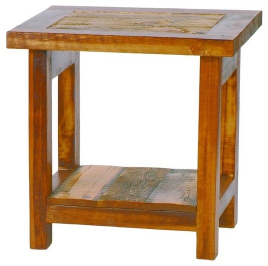 rustic end tables roumd