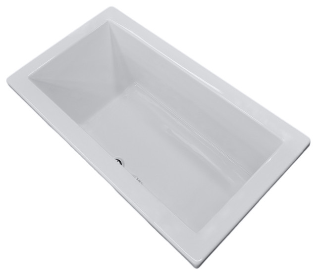 Bronzino 42 x 72 Rectangular Soaker DropIn Bathtub Tub with Center Drain Contemporary